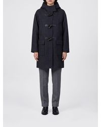 Ganni - Long Hooded Wool And Cashmere Blend Duffle Coat - Lyst