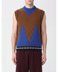 Marni - Argyle Wool Knit Vest With Contrast Trims - Lyst