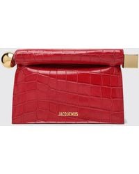 Jacquemus - Rond Carré Crocodile-Effect Calfskin Leather Clutch With Logo - Lyst