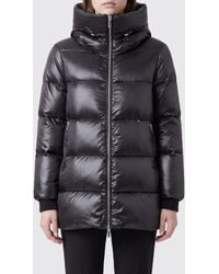 Moorer - Short Quilted Nylon Down Jacket With Funnel Neck And Elasticated Cuffs - Lyst