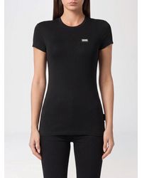 Philipp Plein - Slim Fit Stretch Cotton T-Shirt With Logo And Crew Neck - Lyst