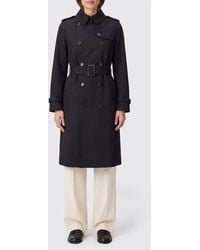 Burberry - Long Double-Breasted Cotton Gabardine Trench Coat With Belt - Lyst