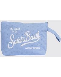MC2 Saint Barth - Aline Baumwoll- Und Sangallo-Pochette Mit Gesticktem Logo - Lyst