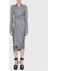 Rick Owens - Asymmetric Silk Blend Dress - Lyst