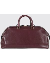 Alberta Ferretti - Large Smooth Leather Handbag With Foil Logo - Lyst