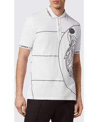 Philipp Plein - Slim Fit Short-Sleeve Cotton Polo With Printed Hexagon Logo - Lyst