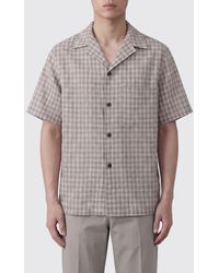Hevò - Check Linen-Blend Bowling Shirt With A Cuban Collar And Patch Pocket - Lyst
