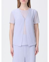 Emporio Armani - Fluid Top With Chiffon Panel - Lyst