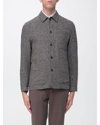 Manuel Ritz - Houndstooth Wool Blend Shirt Jacket With Classic Collar - Lyst