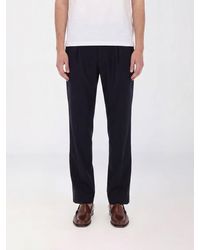 Herno - Slim Fit Pleated Wool Blend Trousers With Welt Pockets - Lyst