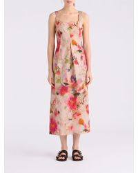 Momoní - Momon&Igrave Floral Print Cotton Midi Dress - Lyst