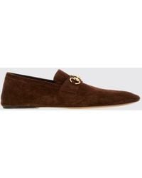 Gucci - Suede Loafers With Horsebit Detail And Tapered Toe - Lyst