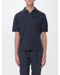 Herno - Short-Sleeved Cotton Polo Shirt With Classic Collar And V-Neck - Lyst