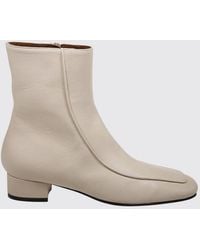 Herbert Levine - Calfskin Ankle Boots With Square Toe And Zip Closure - Lyst