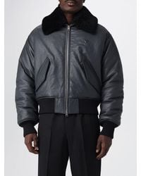 Ami Paris - Zip-Up Leather Bomber Jacket - Lyst
