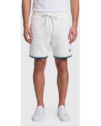 CASABLANCA - Cotton-Blend Shorts With Drawstring Waist And Applied Logo - Lyst