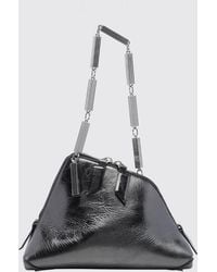 The Attico - La Scala Mini Calf Leather Handbag With Metallic Mesh Handle - Lyst