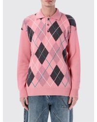 JW Anderson - Diamond Pattern Wool Knit Polo Shirt - Lyst