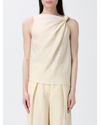 Tela - Top Drapeado De Mezcla De Lino - Lyst