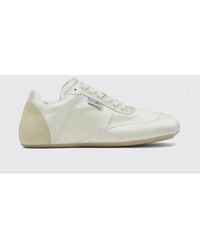 MM6 by Maison Margiela - Anatomic Tabi Satin And Suede Sneakers - Lyst