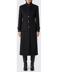 Pinko - Abrigo Largo De Botonadura Sencilla En Mezcla De Lana Y Cachemir Con Cuello Alto - Lyst