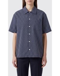 DUNST - Check Pattern Cotton-Blend Shirt With Patch Pocket And Dropped Shoulders - Lyst