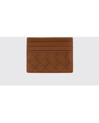 Bottega Veneta - Flat Woven Nappa Calfskin Card Holder With 7 Slots - Lyst