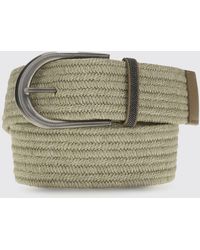 Brunello Cucinelli - Woven Linen Blend Belt With Monile - Lyst