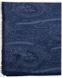 Etro - Bufanda De Cachemira Jacquard Paisley Con Flecos - Lyst
