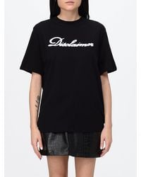 DISCLAIMER - Short-Sleeved Cotton T-Shirt With Contrast Logo And Dropped Shoulders - Lyst