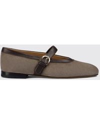Doucal's - Mary Jane Suede Flats With Strap - Lyst