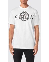 Philipp Plein - Solid Colour Cotton Crew-Neck T-Shirt With Logo - Lyst