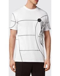 Philipp Plein - Slim Fit Cotton T-Shirt With Hexagon Logo Print - Lyst