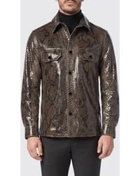 Billionaire - Python Print Leather Shirt - Lyst