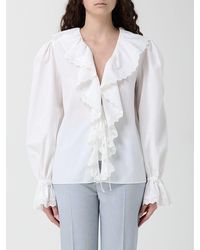 Alberta Ferretti - Cotton Shirt With Ruffles - Lyst