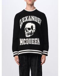 Alexander McQueen - Maglia in misto lana e cashmere con intarsio teschio - Lyst