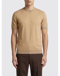 Zanone - Linen And Cotton Crew Neck Pullover - Lyst