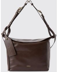 Furla - Ginevra Smooth Leather Shoulder Bag With Logo Charm - Lyst