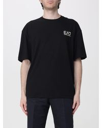 EA7 - Printed Cotton Crew Neck T-Shirt - Lyst