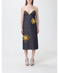 Fendi - Cotton Midi Dress With Flowers - Lyst