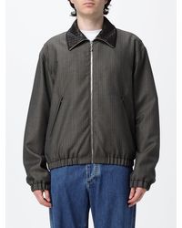 Bottega Veneta - Wool And Mohair Blend Bomber Jacket With Leather Collar - Lyst