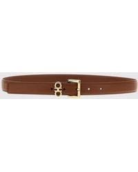 Ferragamo - Double Gancini Adjustable Smooth Calfskin Leather Belt - Lyst