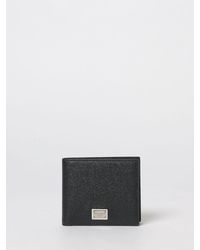 Dolce & Gabbana - Dolce &Amp Gabbana Grained Calf Leather Bifold Wallet With Logo - Lyst