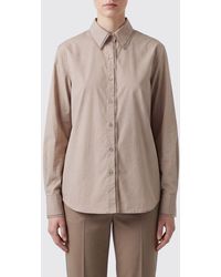 Fabiana Filippi - Long-Sleeved Cotton Poplin Shirt With Classic Collar - Lyst