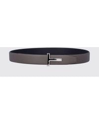Tom Ford - Reversible T Icon Grained Leather Belt With Monogram Buckle - Lyst