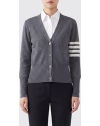 Thom Browne - V-Neck Wool Cardigan With 4-Bar Detail - Lyst