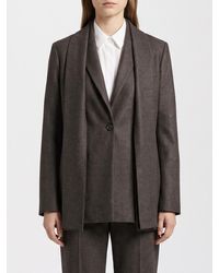 TOTEME - Single-Breasted Wool-Blend Blazer With Scarf Neck - Lyst