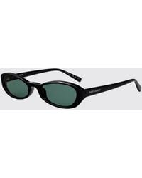 Saint Laurent - Cat-Eye Sonnenbrille Aus Acetat Mit Kontrastierendem Schriftzug-Logo - Lyst