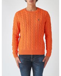 Polo Ralph Lauren - Cotton Crewneck Jumper With Embroidered Pony Logo - Lyst