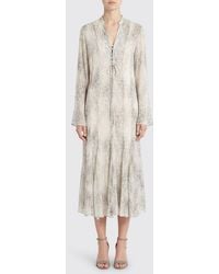 FEDERICA TOSI - Printed Viscose Midi Dress - Lyst
